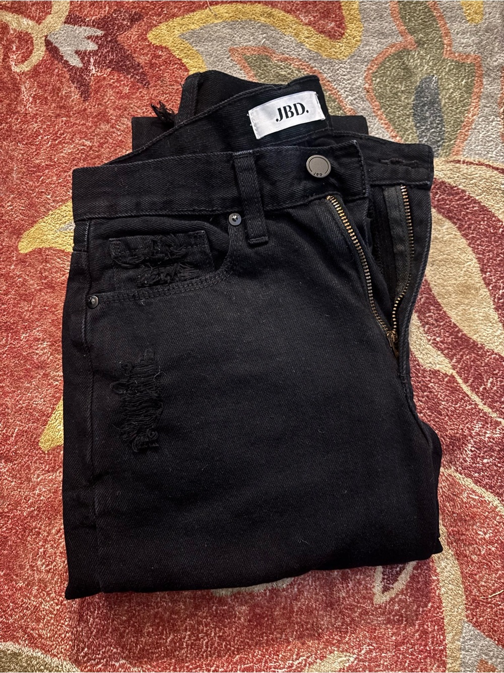 Like New, Size 24 JBD Just Black Denim Super Distressed Girlfriend Jeans